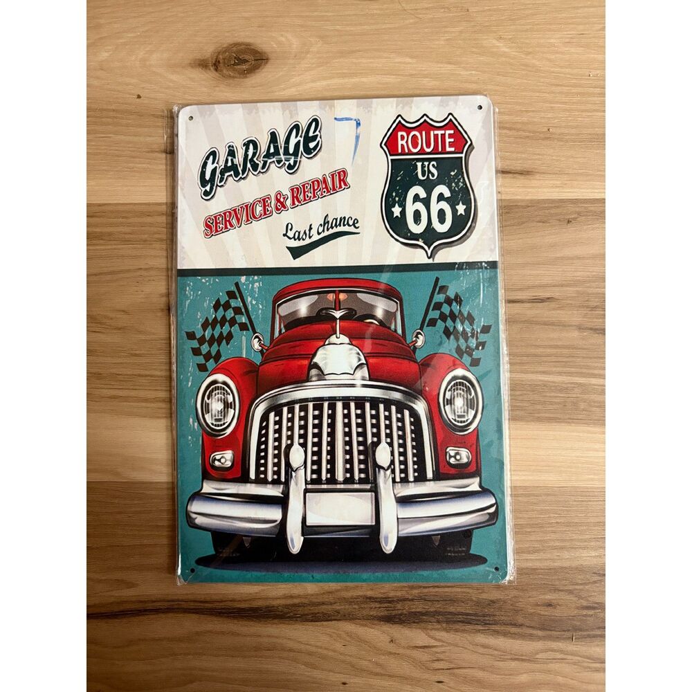 Vintage Style Garage Service & Repair Route 66 Metal Sign